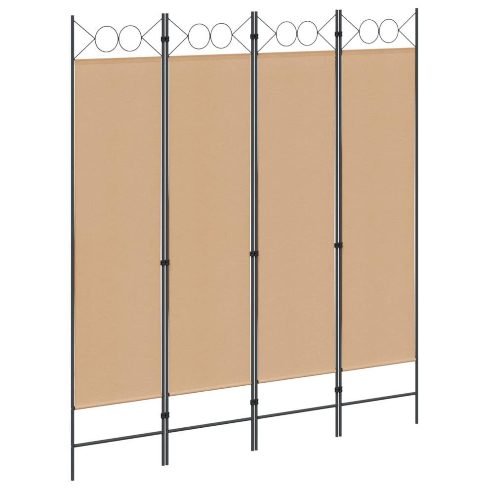 Vidaxl 4-Panel Room Divider Beige 160 X 180 Cm Fabric
