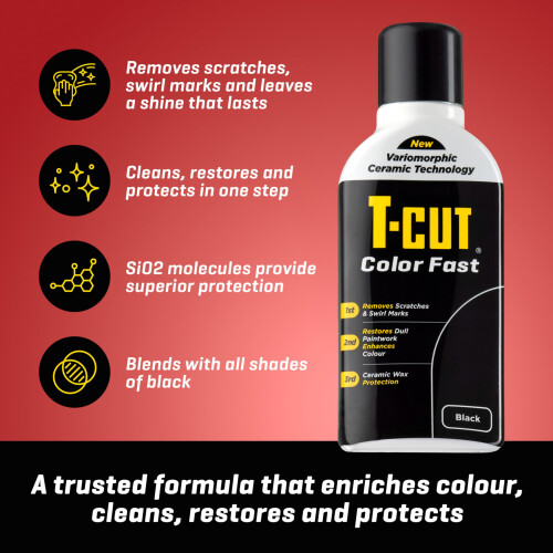 T-Cut Colour Fast 3-in-1 Paintwork Renovator, Black, 1