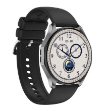 Montre connectée sport Qs25 avec écran IPS de 1,43 pouce, appels Bluetooth et suivi de la santé (noire). Cadeau : Noir