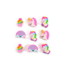 10Pcs/Lot Cute Rainbow Cloud Unicorn Pony Eraser Slice Eraser For Pencil Error Correct Kids School Stationery Gift Accessories