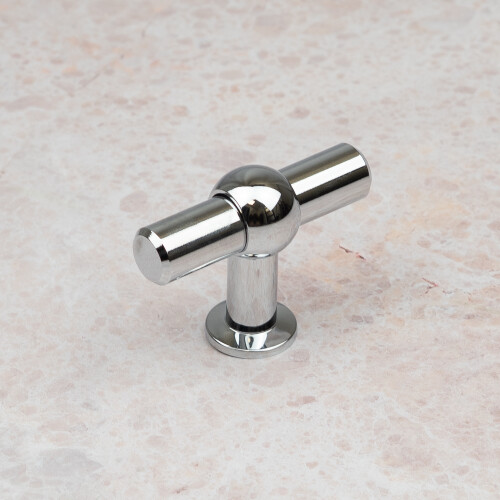 (T-Bar Knob) Polished Chrome T Bar Handle 160mm & Knob Pull 2
