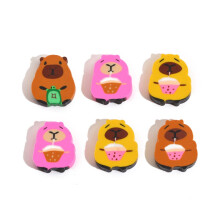 (10Pcs Random2) 10Pcs/Lot Kawaii Capybara Shaped Eraser Cute Cartoon Pencil Rubber Slicing Erasers for Kids Student School Stationery Gift
