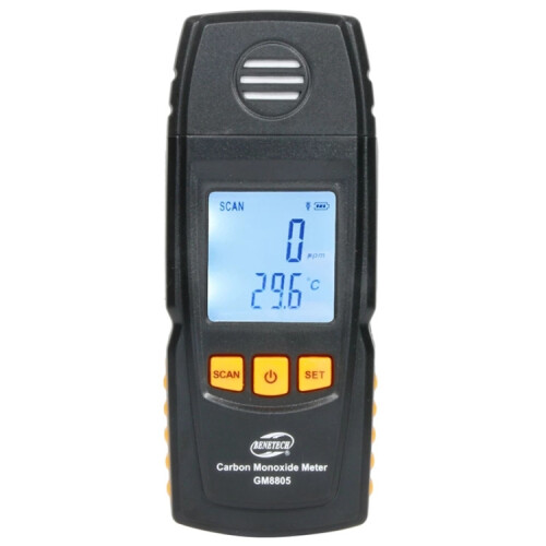Détecteur de monoxyde de carbone Benetech GM8805 (noir) - Cadeau : Blanc