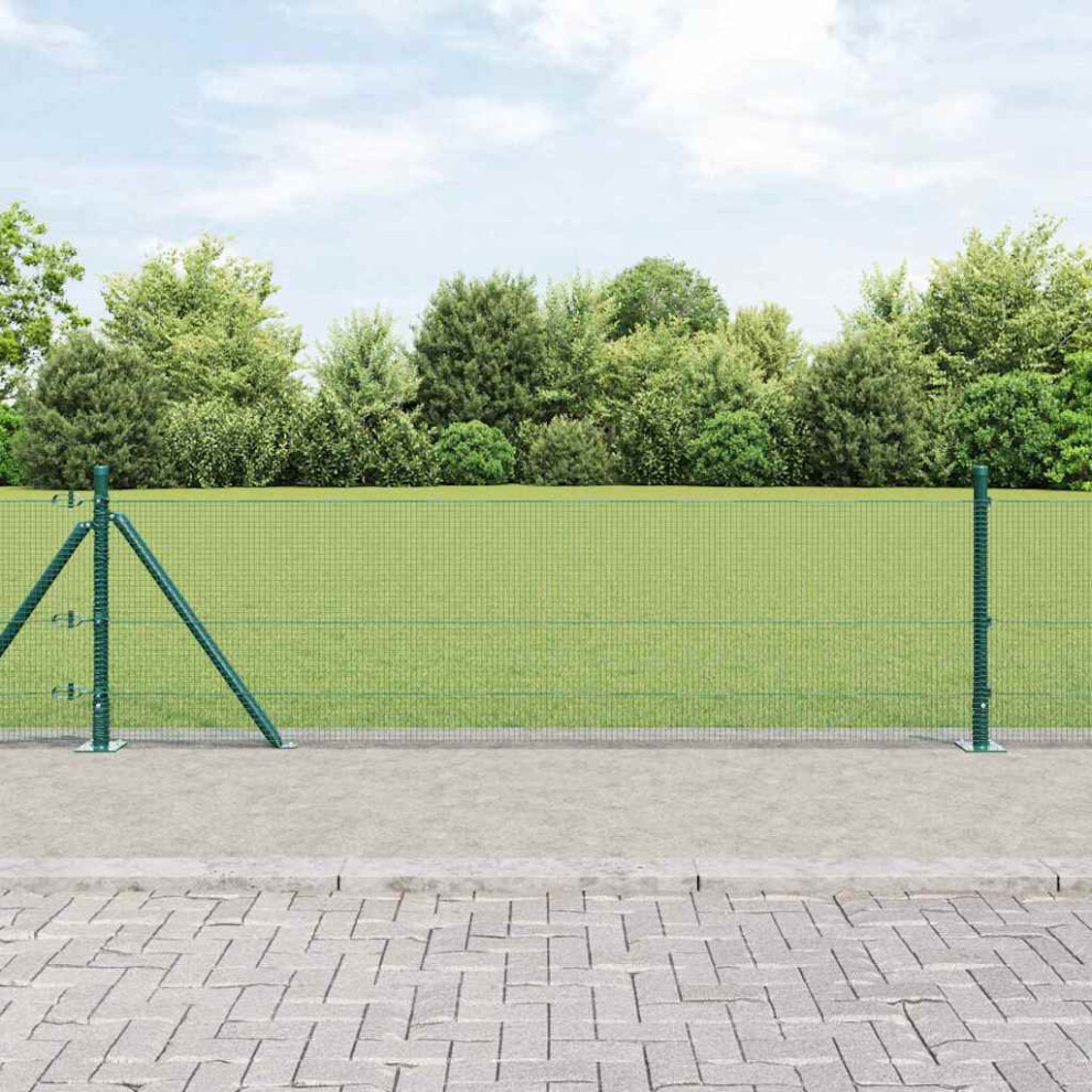 Vidaxl Welded Wire Fence With Concrete Base 10 X 0.4 M Green Mesh