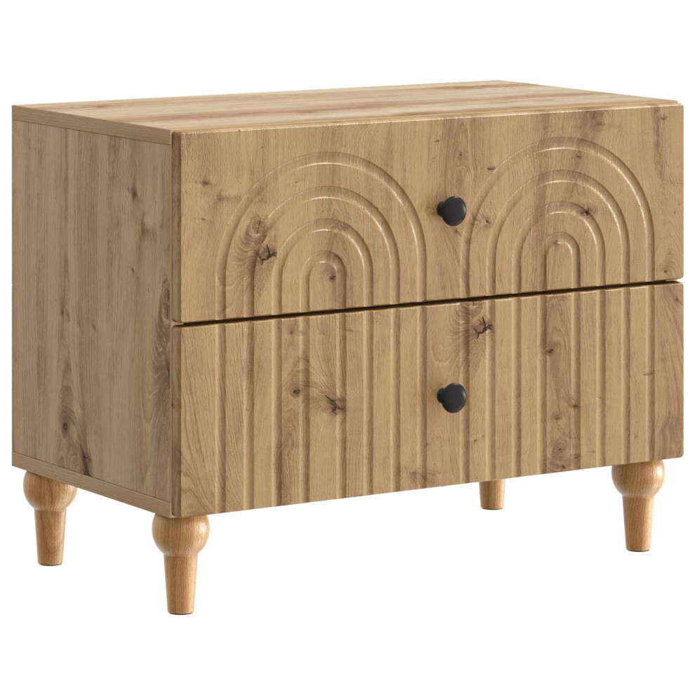 Vidaxl Bedside Cabinet Artisan Oak 62 X 34.5 X 48 Cm Engineered Wood