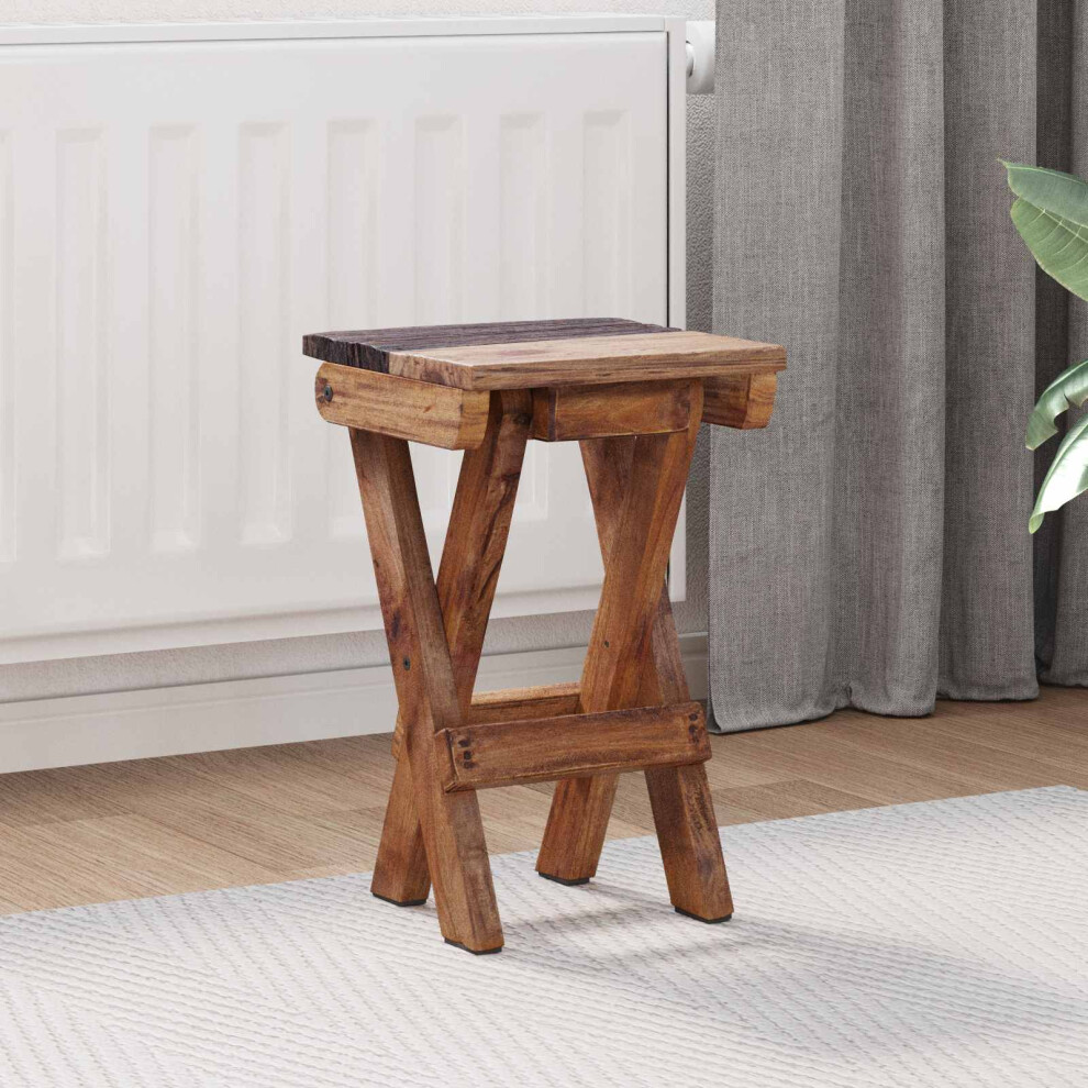 Vidaxl Stool Natural 30 X 30 X 48 Cm Solid Reclaim Wood