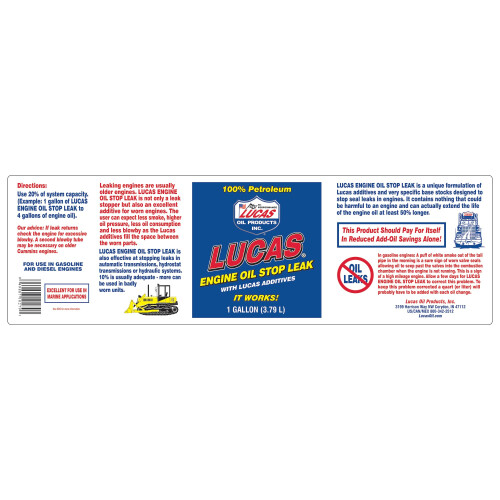 Lucas Oil 10279 Gallon Engine Stop Leak, 3.785 1