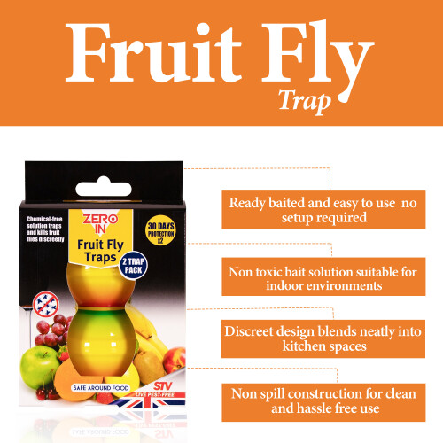 Zero In Fruit Fly Trap Twinpack Ready Baited 1