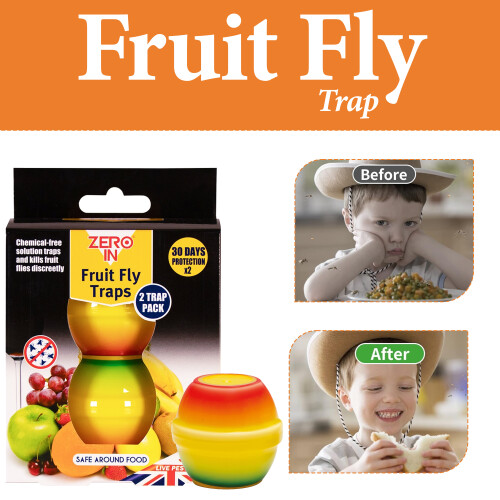Zero In Fruit Fly Trap Twinpack Ready Baited 2