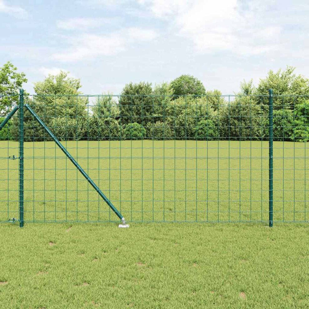 Vidaxl Welded Wire Fence With Spikes 10 X 1 M (W X H) Pvc-Coated Steel