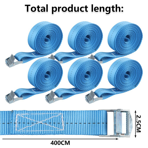ASelected 4Pcs Ratchet Tie Down Straps 4 M X 25 Mm Adjustable Cargo Straps Ratch 1