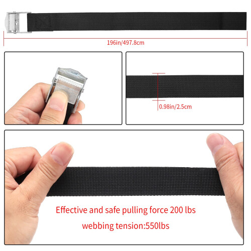 4 Pcs Ratchet Tie Down Straps, 5m x 25mm Adjustable Lashing Straps, 1