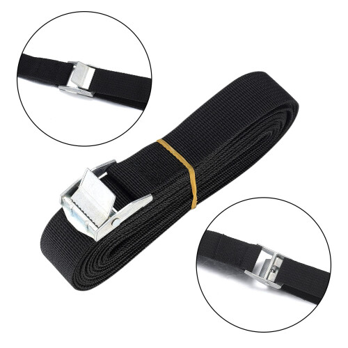 4 Pcs Ratchet Tie Down Straps, 5m x 25mm Adjustable Lashing Straps, 2