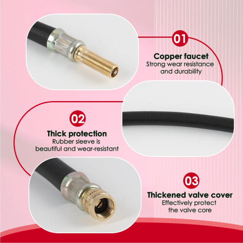 FunWorth 4 Pcs Tyre Valve Extension Set, 90 Brass Valve Stem Extensions 2