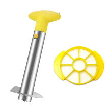 (Yellow) Quick Pineapple Knife Cutter Stainless Steel Fruit Peeler Covered with Sharp Blades Easy Pineapple Core Remover Decorer