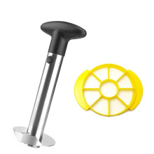 (Black) Quick Pineapple Knife Cutter Stainless Steel Fruit Peeler Covered with Sharp Blades Easy Pineapple Core Remover Decorer