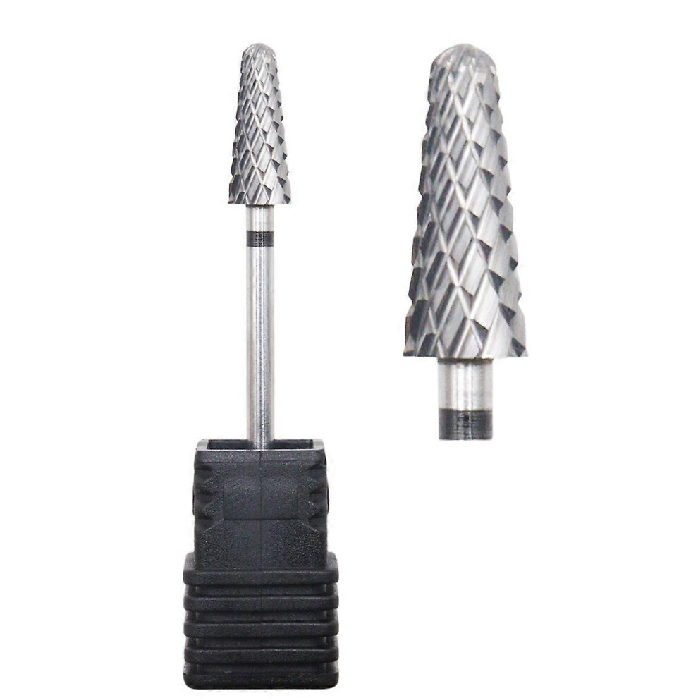 (XC 1pcs) 5mm Cone Carbide Nail Bit 3/32" Milling Cutter Manicure Rotary Burr Electric Drill Tool Accessories