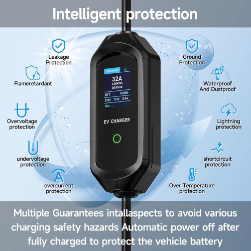 AFYEEV EV Charger Type 2 to 3 Pin Commando Plug, 7.2kW|32A|10M Cable 2