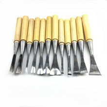 (12-piece blanking knife set) 12Pcs Sharpened Hand Wood Carving Chisels Set with Handles, Wood Roughing Gouges for Floral Pattern Engraving