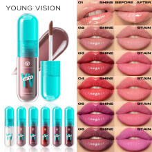(03) YOUNG VISION 6-Color Lip Gloss Avocado Moisturizing Lip Glaze Lightweight Non-Sticky Hydrating Smooth Pigmented