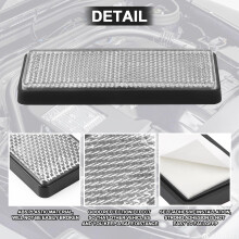 AOHEWEI 6 x Self Adhesive Reflectors Rectangular Stick-on Reflectors White Safety Rear Reflective for Gate Posts Fence Trailer Caravan ECE Approval