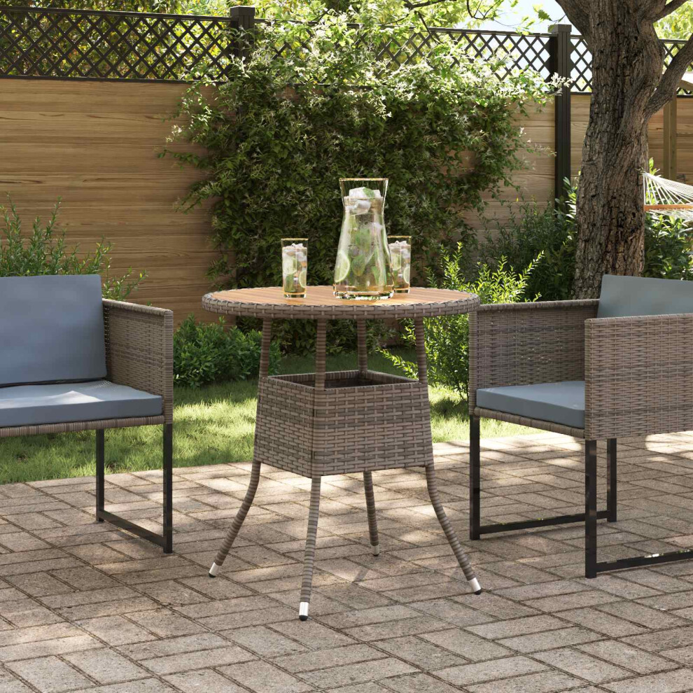 Vidaxl Dinner Table Grey And Acacia 70 X 70 X 73 Cm Solid Acacia Wood