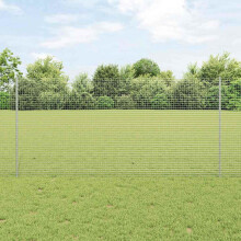 vidaXL Geschweißter Drahtzaun mit Pfosten 25 x 1,2 m Verzinkter Stahl