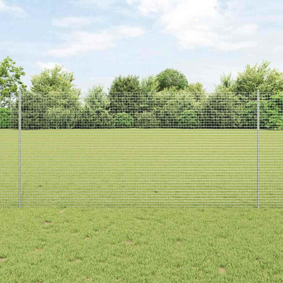 Vidaxl Welded Wire Fence With Post 25 X 1.2 M Hot-Dip Galvanised Steel