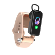 X4 1.14-Inch Hd Screen Bluetooth Headset Smart Bracelet, Supports Sleep Monitoring/Body Temperature Monitoring/Heart Rate Monitoring (Rose Gold) Gift