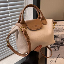 (米白色) Fashion Versatile Crossbody Bag for Women Handheld Shoulder Small Bucket Bag Lady Casual Commuter Mini Purse