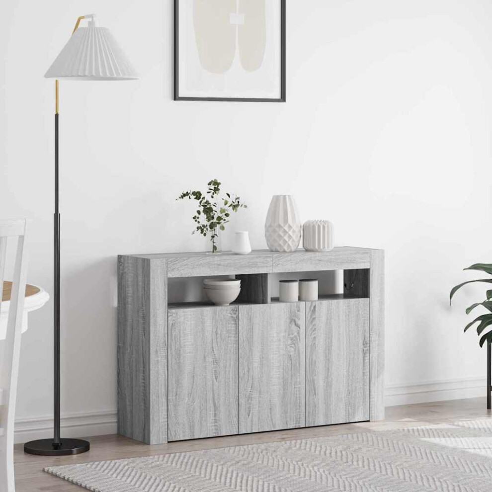 Vidaxl Sideboard Sonoma 116 X 30 X 75 Cm Engineered Wood Grey