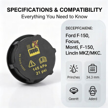 COOLANT EXPANSION WATER TANK CAP FOR FORD MONDEO FOCUS FIESTA C-MAX KUGA TRANSIT
