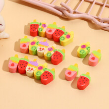10Pcs/Lot Cute Cartoon Mini Erasers Fruit Ice Cream Pencil Rubber Kawaii Watermelon Kiwi Erasers Kids Students School Stationery