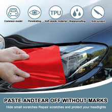 Car Headlight Tint Film 30x120cm Smoke Vinyl Light Wrap Roll (Red)
