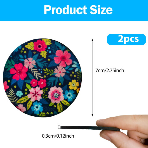 2PCS Flower Silicone Car Cup Coasters Non-Slip Absorbent 1
