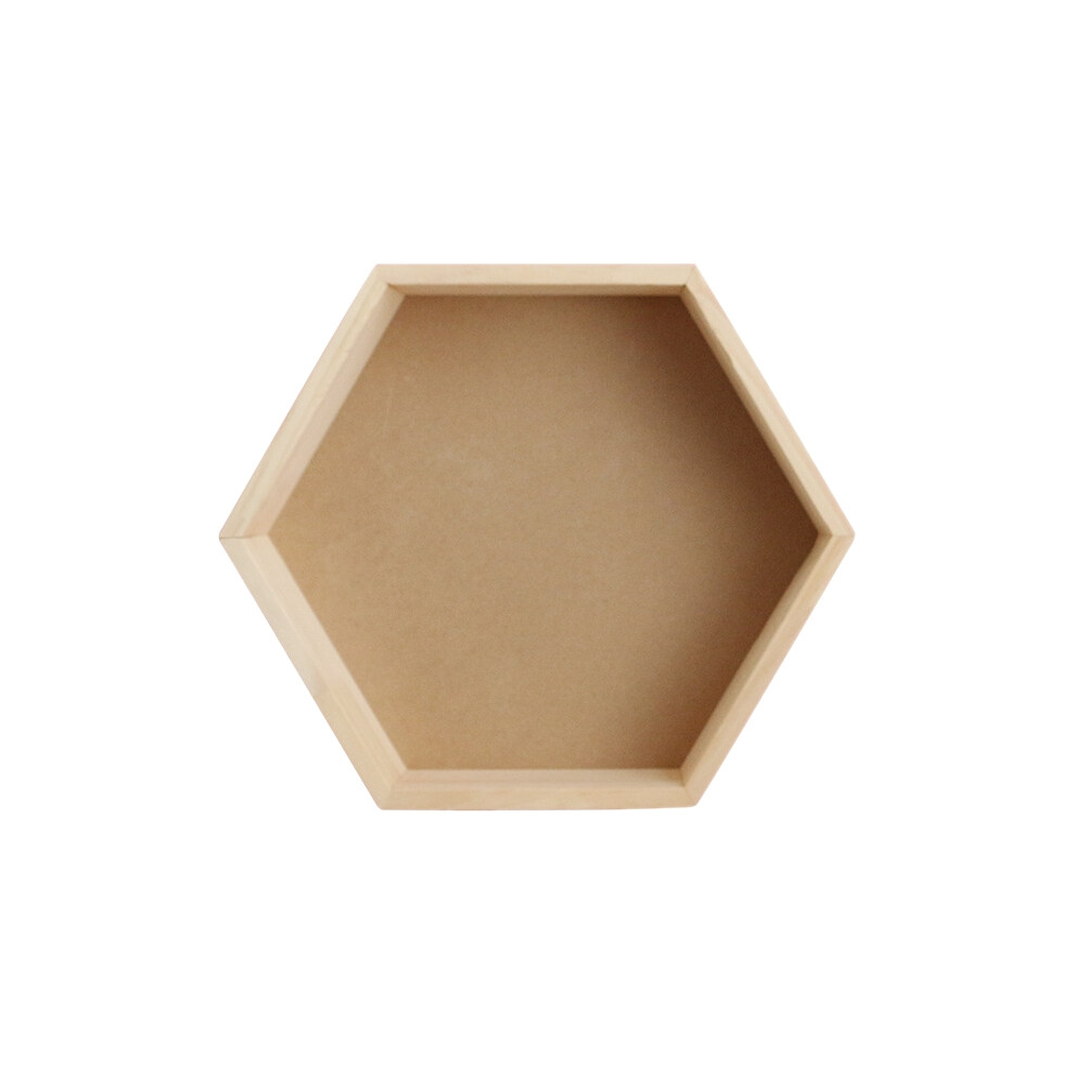 Semoic Nordic Style Nursery Kids Room Decoration Shelf Wooden Honeycomb Hexagon Shelves For Baby Child Bedroom Decoration-Wood Color
