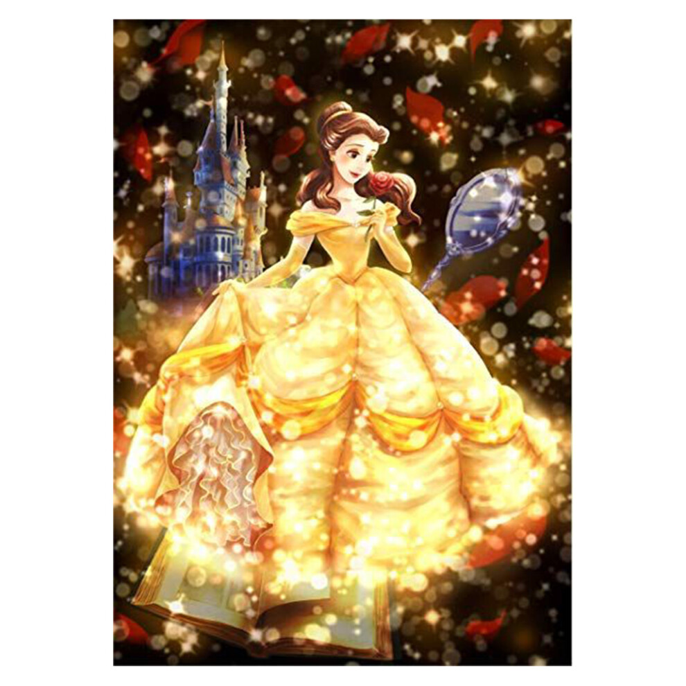 Semoic Diy Full Diamond Round Diamond Diamond Painting Belle Princess Set Home Decoration 30X40cm