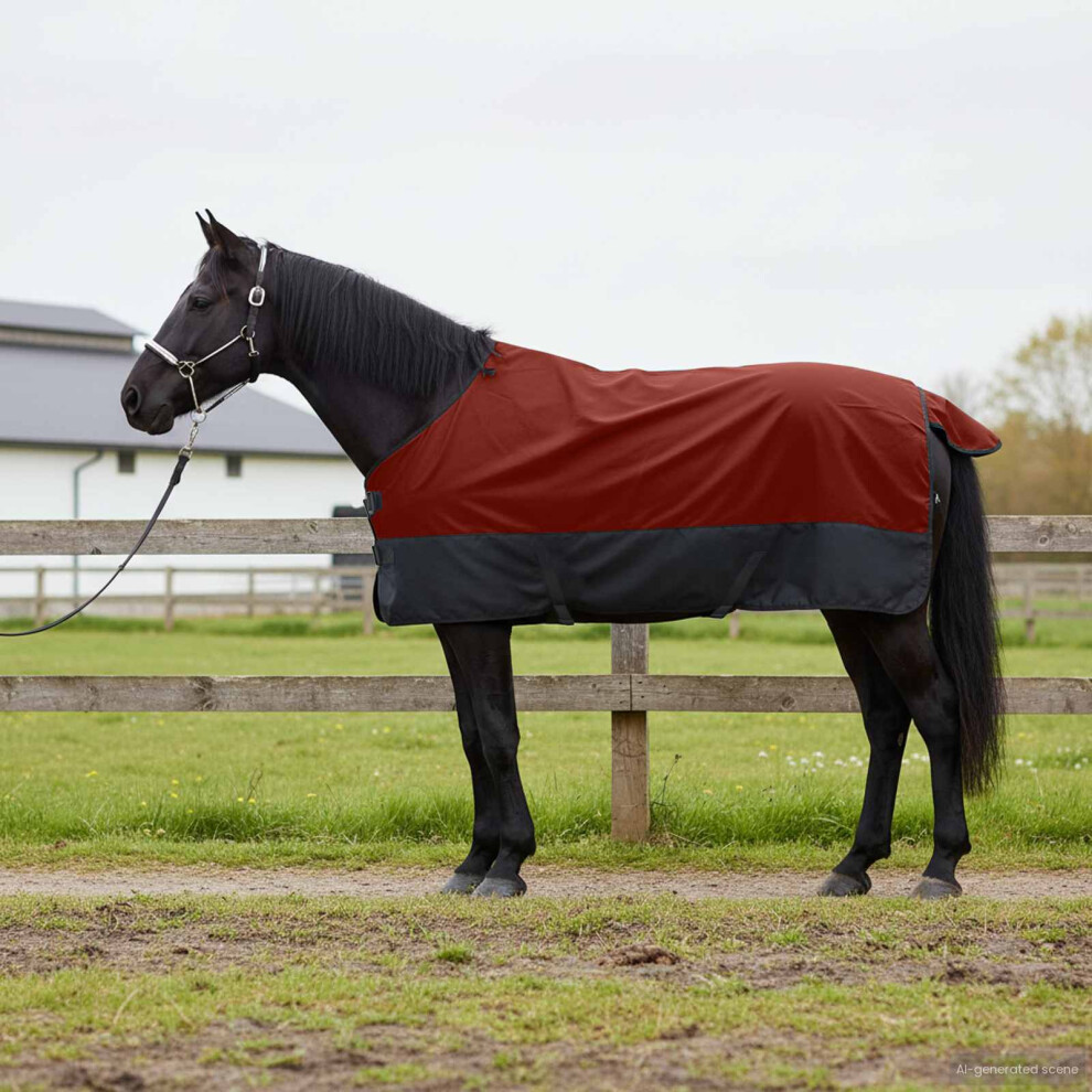 Vidaxl Horse Blanket Bordeaux And Black 75 Cm Polyester
