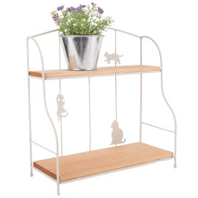 Cute Design Double Tier Iron Shelf Kitchen Tools Holder Living Room Bedroom Small Sundries Storage Holder Racks Home Organizer-White