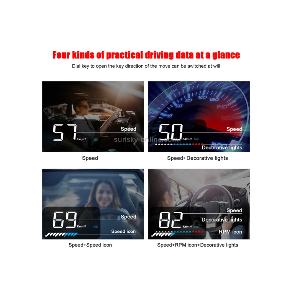 M7 3.5-Inch In-Vehicle Obd2 + Gps Hud Head-Up Display Gifts:m7 9072918108032