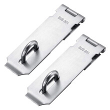 Padlock Hasp Staple 2 Pack Heavy Duty Safety Door Clasp Gate Lock ,SUS304 Stainless Steel Brushed Finish Padlock Clasp Shed Door Bolt