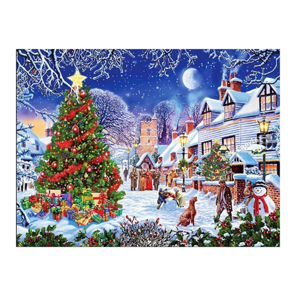 Semoic Winter Snow Scape City Diamond Painting Scenic Christmas Tree Round Full Drill Nouveaute Diy Mosaic Embroidery Stitch