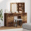 VidaXL vidaXL Dressing Table with Mirror Lights 3 pcs Brown Engineered wood 1