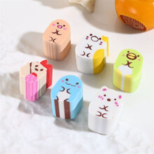3Pcs/Lot Cute Cartoon Animal Bun Earsers Children Learning Correction Pencil Eraser School Office Creative Stationery Gifts