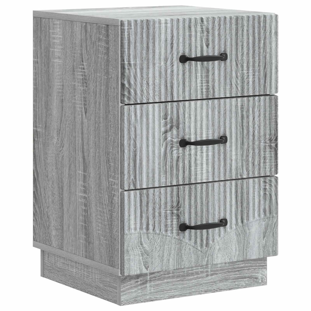 Vidaxl Bedside Cabinet Sonoma 43 X 41 X 63.5 Cm Engineered Wood Grey