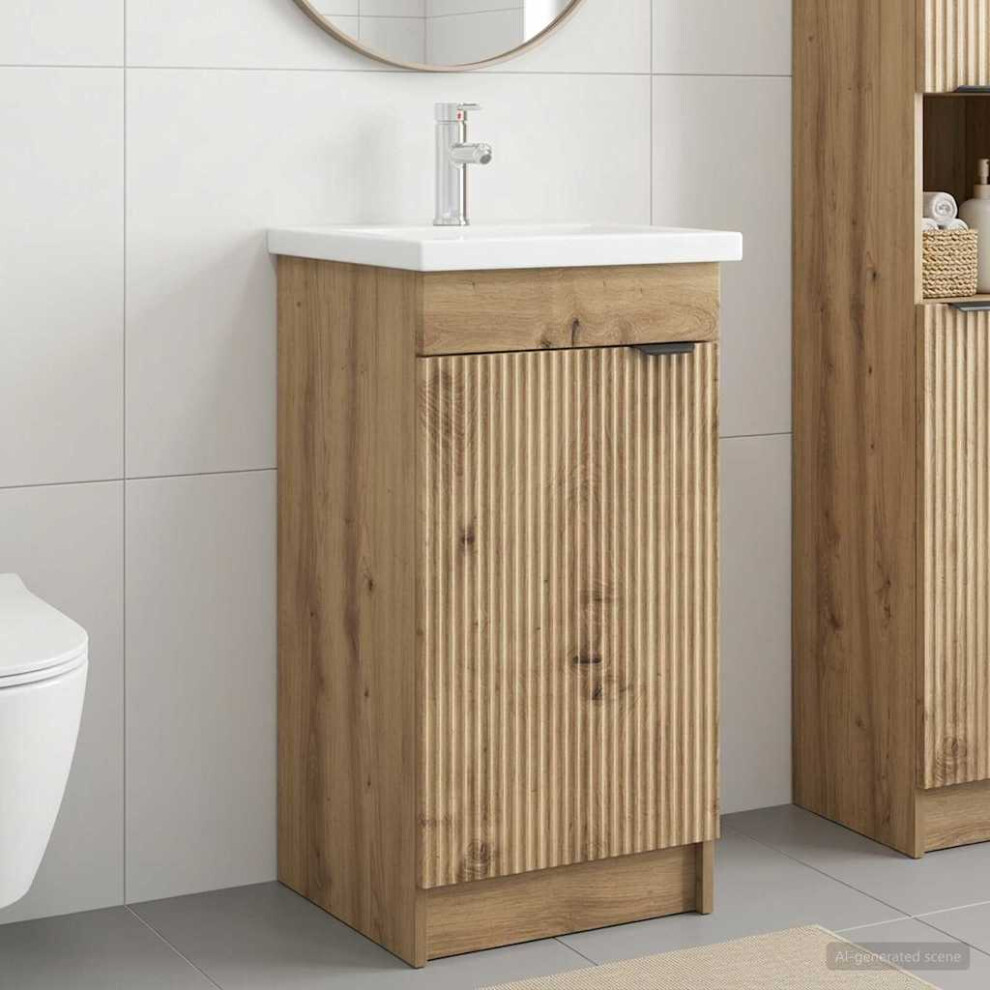 Vidaxl Bathroom Vanity With Sink Artisan Oak 42 X 40 X 84.5 Cm
