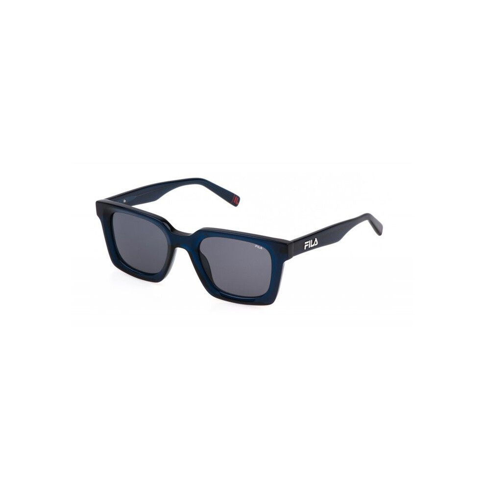 Fila Sfi897 Sunglasses 51/21/145 Glossy Transparent Blue Acetate Men Sfi897