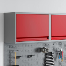 vidaXL Werkzeugschrank mit Speicher Rot und Grau 50 x 25 x 35 cm