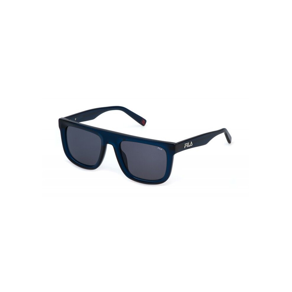 Fila Sfi896 Sunglasses 53/21/145 Glossy Transparent Blue Acetate Men Sfi896