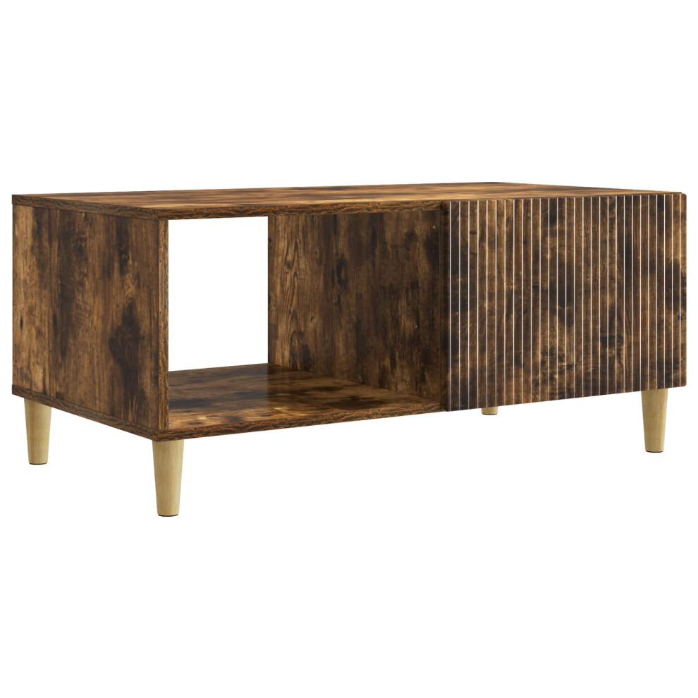Vidaxl Coffee Table Smoked Oak 90 X 50 X 40 Cm Engineered Wood Brown